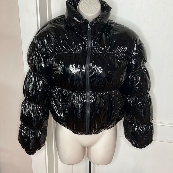 Steve Madden Eden Puffer Coat Black Nwt Size Small - Picture 2 of 8